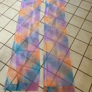 Colorful Sheer curtain panels.